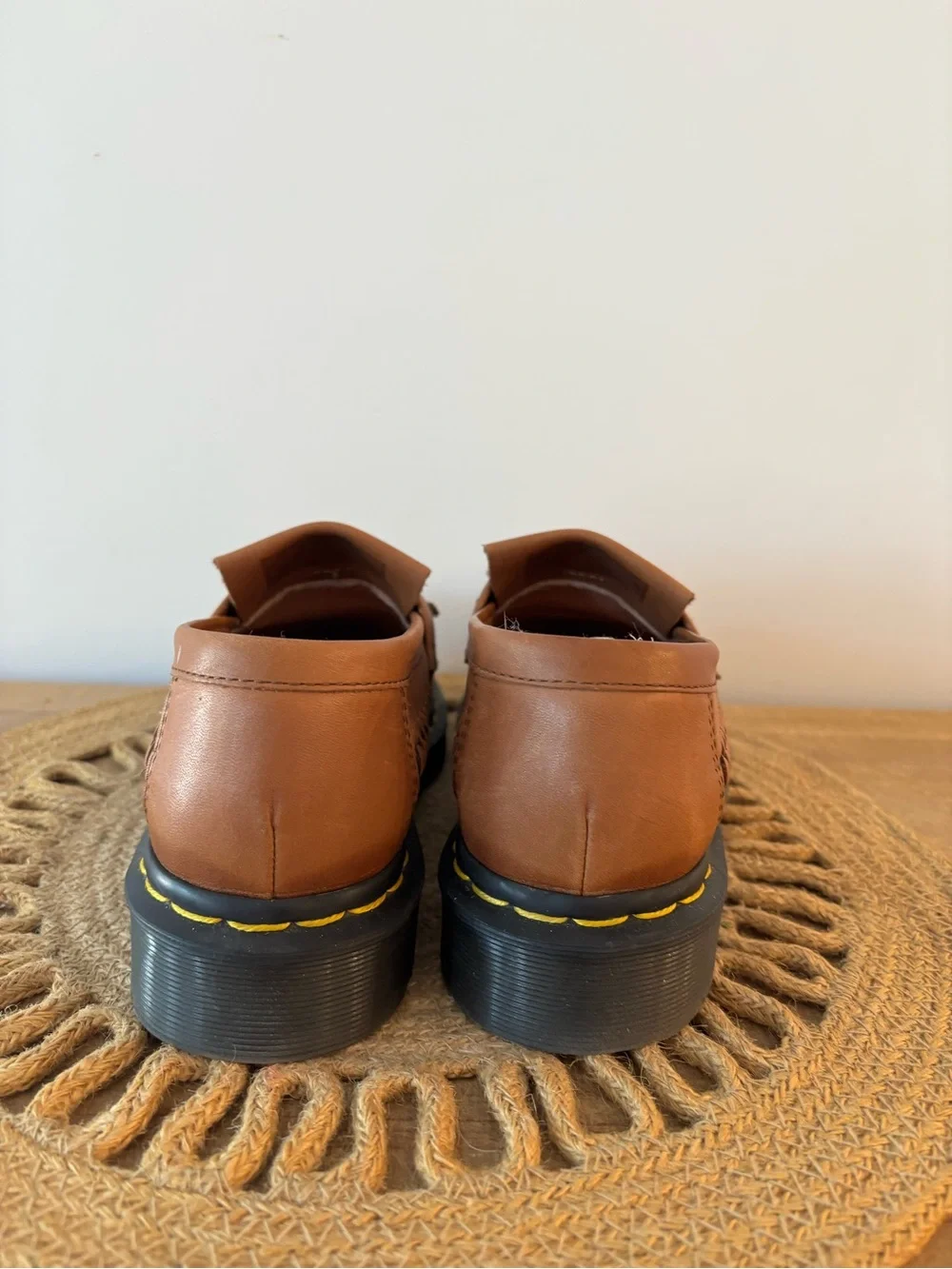 Brown Leather Tassel Loafers W7 - Picture 4 of 7